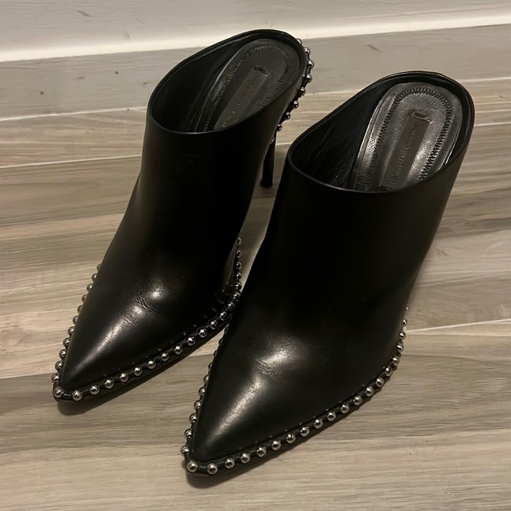 Alexander Wang studded black leather mule heels - Picture 2 of 6